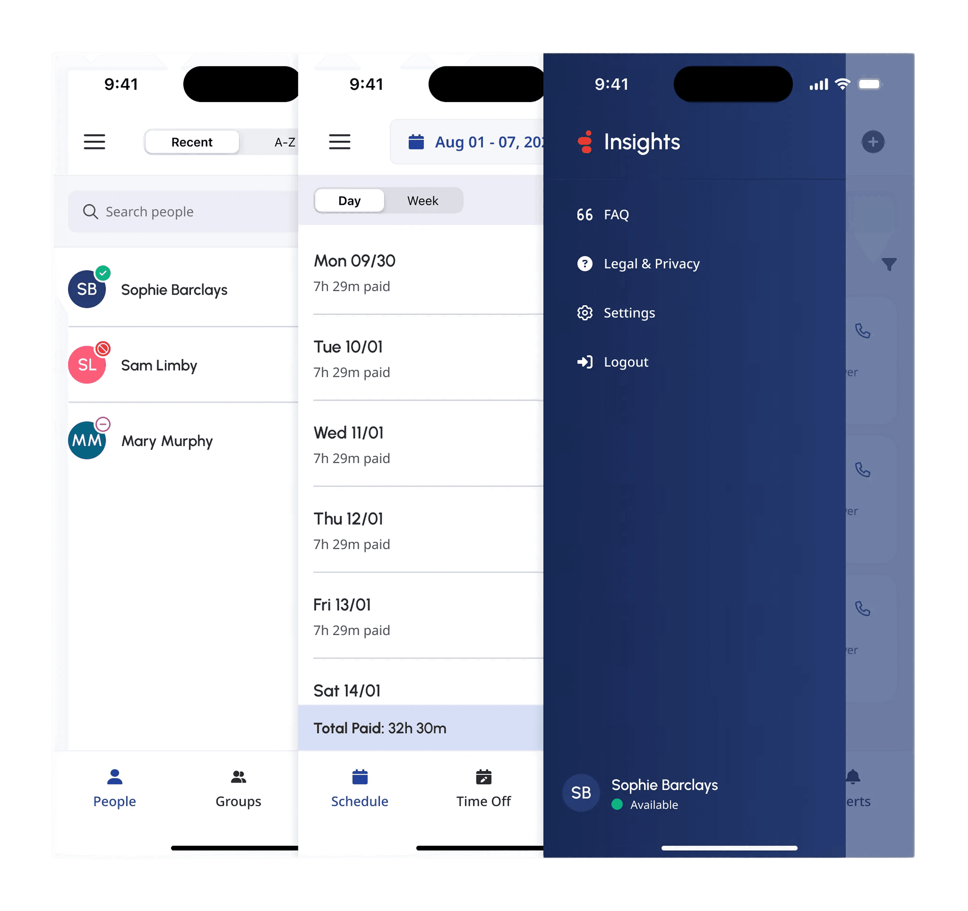 Mobile app mockup
